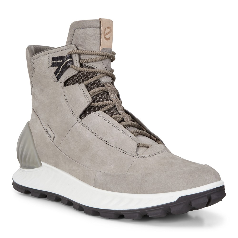 ECCO Mens Hiking Shoes Grey - Exostrike Mid Boot - OCV-104537